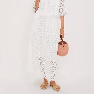 TUCKERNUCK Cassia Lace Maxi Skirt White Large L